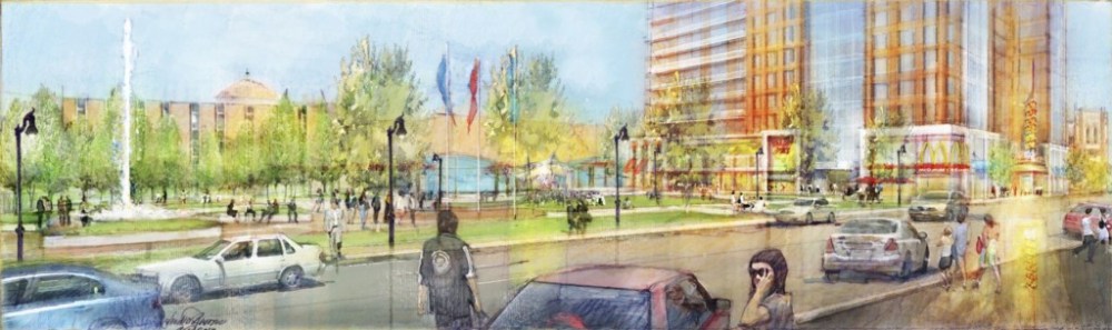 Concept art of how the area may look following construction. Courtesy of Saint Peter's University. 