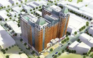 Concept image of Saint Peter's Tower. Courtesy of Saint Peter's University. 