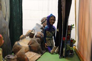 Backstage with Tricolet, one of the puppets featured in the show
